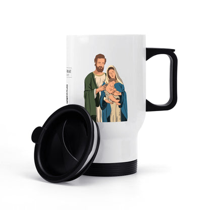 Stainless Steel Travel Coffee Mug (14 oz) - Holy Family